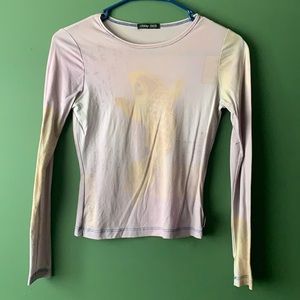 Cheap thrills. Purple sheer top